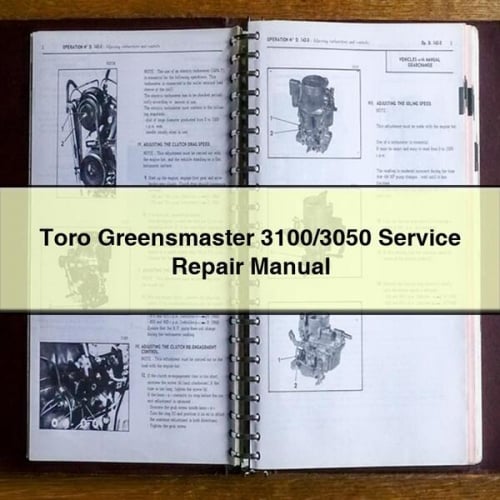 Toro Greensmaster 3100/3050 Manuel de réparation de service Télécharger le PDF