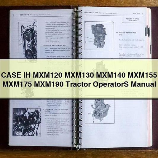 Case IH MXM120 MXM130 MXM140 MXM155 MXM175 MXM190 Tractor Operators Operator's Manual