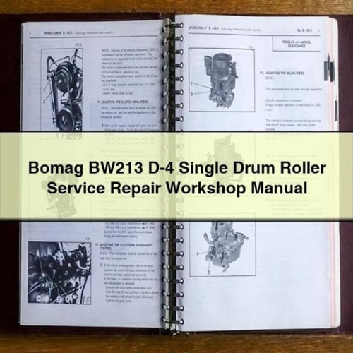 Bomag BW213 D-4 Single Drum Roller Service Repair Workshop Manual Download PDF