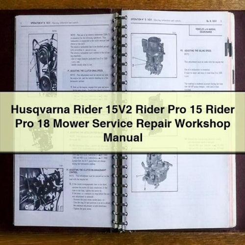 Husqvarna Rider 15V2 Rider Pro 15 Rider Pro 18 Manual de taller de reparación del servicio de cortacésped Descargar PDF