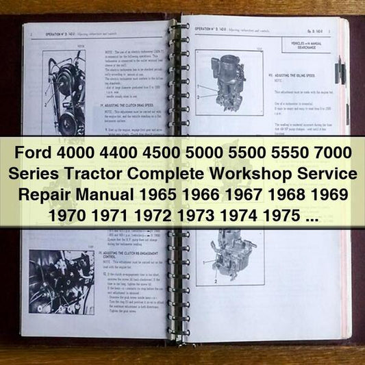 1965-1975 Ford 4000 4400 4500 5000 5500 5550 7000 Series Tractor Service Repair Workshop Manual
