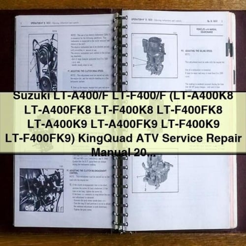 Suzuki LT-A400/F LT-F400/F (LT-A400K8 LT-A400FK8 LT-F400K8 LT-F400FK8 LT-A400K9 LT-A400FK9 LT-F400K9 LT-F400FK9) KingQuad ATV Service Repair Manual 2008-2009 (Searchable Printable Bookm PDF Download