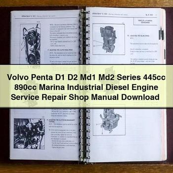 Volvo Penta D1 D2 Md1 Md2 Series 445cc 890cc Marina Industrial Diesel Engine Service Repair Shop Manual