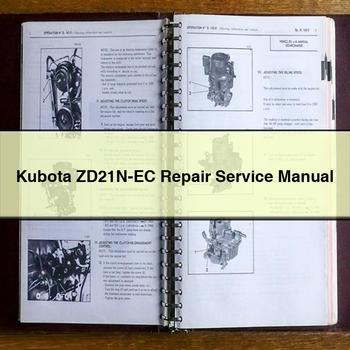 Manual de servicio de reparación Kubota ZD21N-EC Descargar PDF