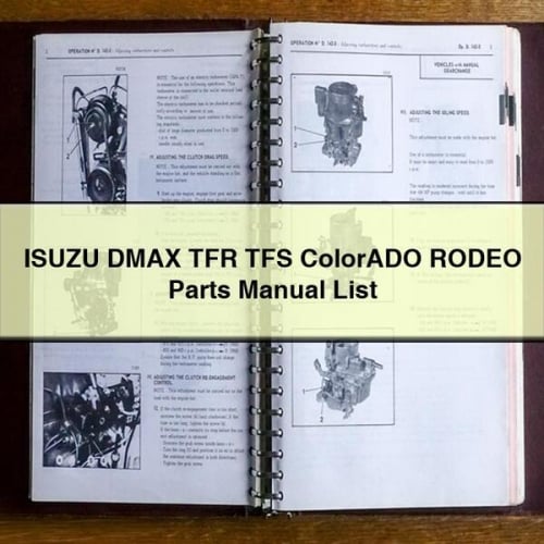 ISUZU DMAX TFR TFS ColorADO RODEO Parts Manual List PDF Download