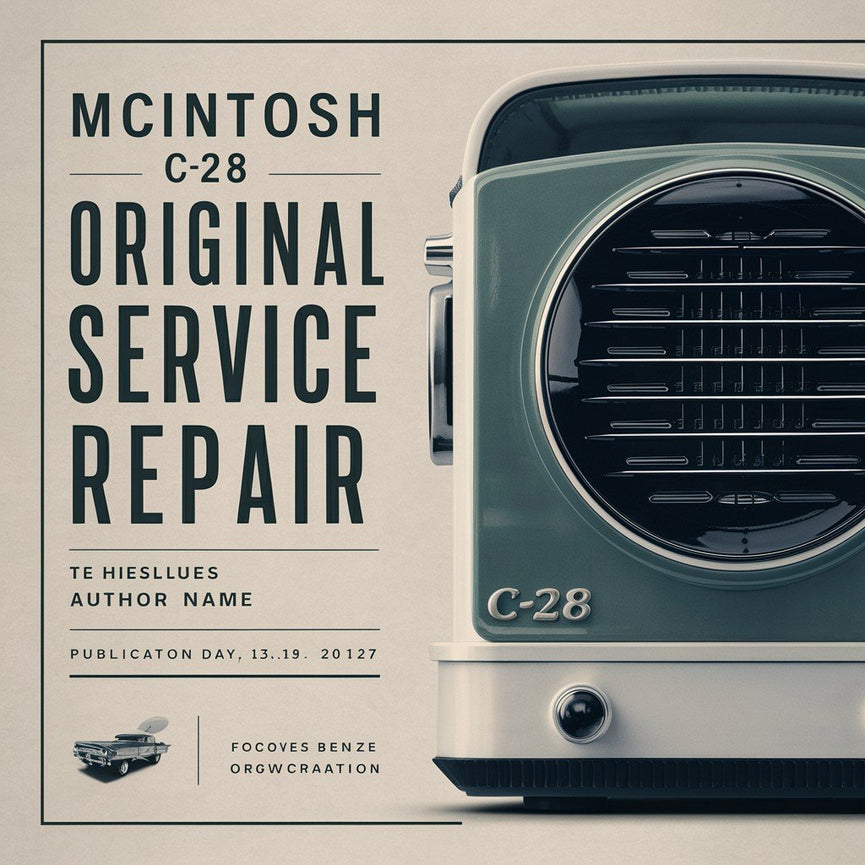 McIntosh C-28 Original Service Manual PDF Download