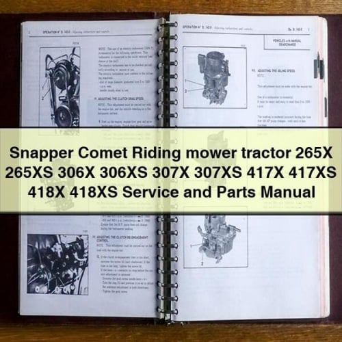 Snapper Comet Riding Mower Service and Parts Manual