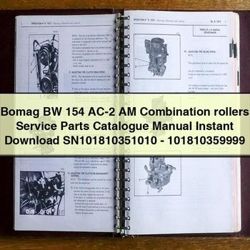 Bomag BW 154 AC-2 AM Combination rollers Service Parts Catalogue Manual  SN101810351010-101810359999