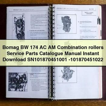 Bomag BW 174 AC AM Combination rollers Service Parts Catalogue Manual  SN101870451001 -101870451022