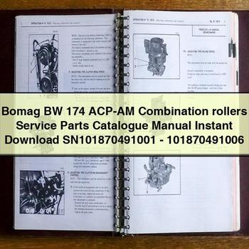 Bomag BW 174 ACP-AM Combination rollers Service Parts Catalogue Manual  SN101870491001-101870491006