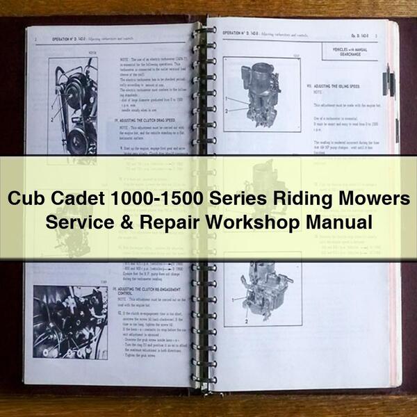 Cub Cadet 1000-1500 Series Riding Mowers Service & Repair Workshop Manual