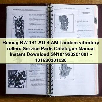 Bomag BW 141 AD-4 AM Tandem vibratory rollers Service Parts Catalogue Manual  SN101920201001-101920201028