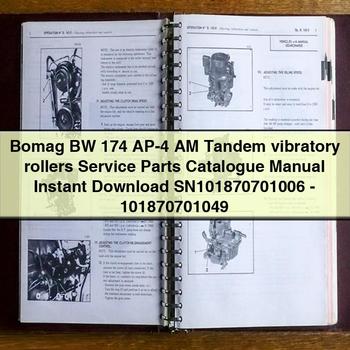 Bomag BW 174 AP-4 AM Tandem vibratory rollers Service Parts Catalogue Manual  SN101870701006-101870701049