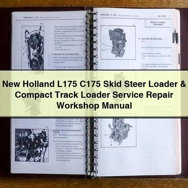 Manual de taller de reparación de servicio de minicargadora y cargadora compacta de cadenas New Holland L175 C175 Descargar PDF