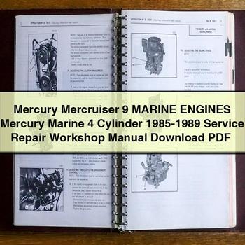 Mercury Mercruiser 9 Marine Engines Mercury Marine 4 Cylinder 1985-1989 Service Repair Workshop Manual