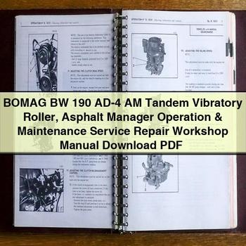 BOMAG BW 190 AD-4 AM Tandem Vibratory Roller Asphalt Manager Operation & Maintenance Service Repair Workshop Manual