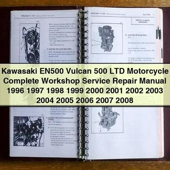 Kawasaki EN500 Vulcan 500 LTD Motorcycle Complete Workshop Service Repair Manual 1996 1997 1998 1999 2000 2001 2002 2003 2004 2005 2006 2007 2008