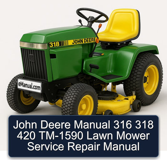 John Deere 316 318 420 TM-1590 Lawn Mower Service Repair Workshop Manual