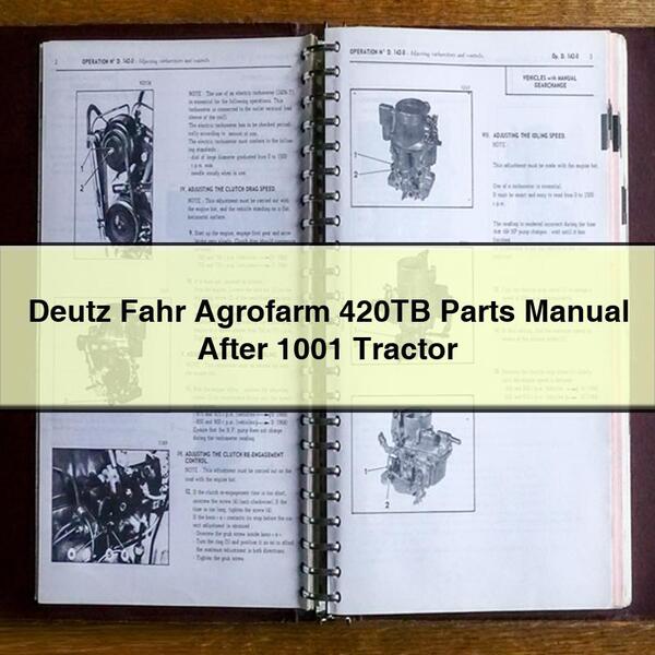 Deutz Fahr Agrofarm 420TB Parts After 1001 Tractor Catalog