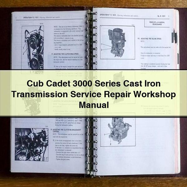 Cub Cadet 3000 Series Cast Iron Transmission Service Repair Workshop Manual