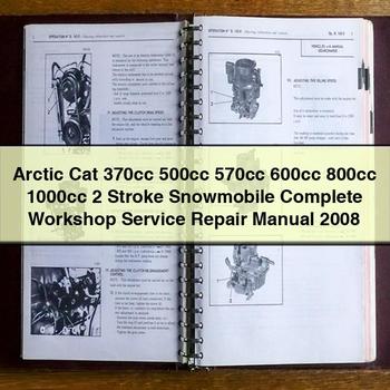 Arctic Cat 370cc 500cc 570cc 600cc 800cc 1000cc 2 Stroke Snowmobile Complete Workshop Service Repair Manual 2008