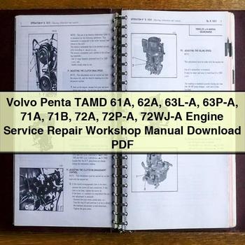 Volvo Penta TAMD 61A 62A 63L-A 63P-A 71A 71B 72A 72P-A 72WJ-A Manuel d'atelier de réparation de service de moteur Télécharger le PDF