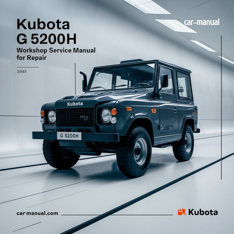 Manual de servicio de taller Kubota G 5200H para reparación Descargar PDF