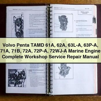 Volvo Penta TAMD 61A 62A 63L-A 63P-A 71A 71B 72A 72P-A 72WJ-A Manuel de réparation du service d'atelier complet du moteur marin PDF Télécharger