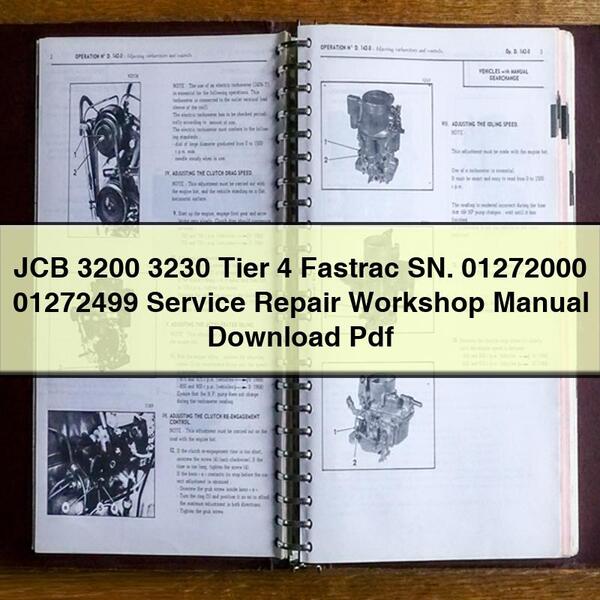 JCB 3200/3230 Tier 4 Fastrac SN Service Repair Manual