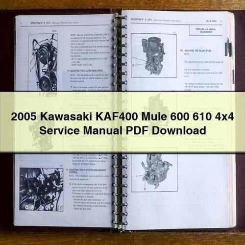 2005 Kawasaki KAF400 Mule 600 610 4x4 Service Manuel de réparation PDF Télécharger