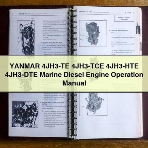 YANMAR 4JH3-TE 4JH3-TCE 4JH3-HTE 4JH3-DTE Marine DIESEL Engine Operation Manual Download PDF