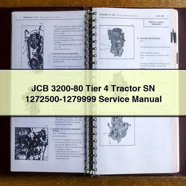 JCB 3200-80 Tractor Tier 4 SN 1272500-1279999 Manual de reparación de servicio Descargar PDF