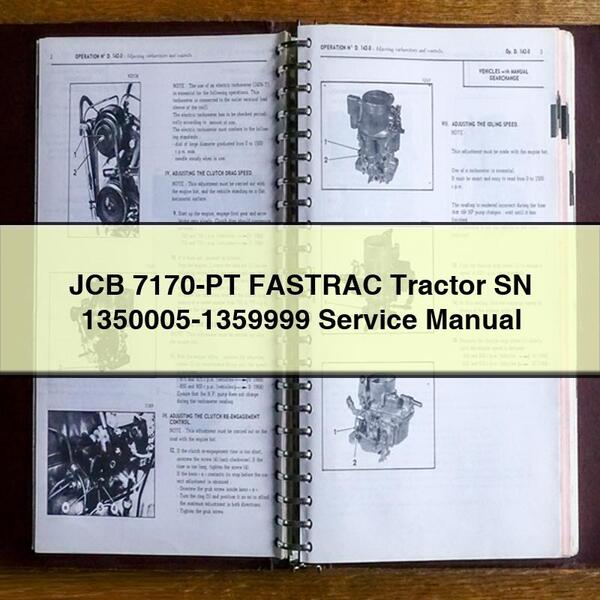 JCB 7170-PT FASTRAC Tractor SN 1350005-1359999 Service Repair Manual