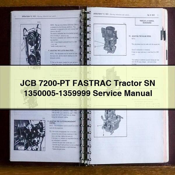 JCB 7200-PT FASTRAC Tractor SN 1350005-1359999 Manuel d'entretien PDF Télécharger