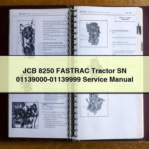 JCB 8250 FASTRAC Tractor SN 01139000-01139999 Manual de servicio Descargar PDF