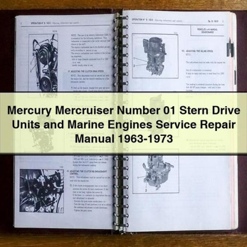 Mercury Mercruiser Number 01 Stern Drive Units and Marine Engines Service Repair Manual 1963-1973 Download PDF