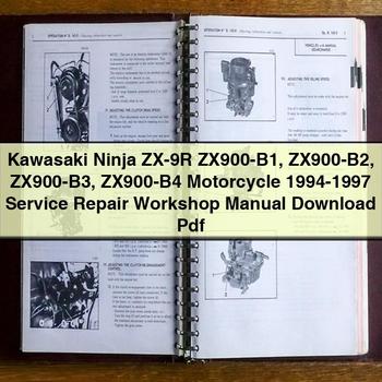 Kawasaki Ninja ZX-9R ZX900-B1 ZX900-B2 ZX900-B3 ZX900-B4 Motorcycle 1994-1997 Service Repair Workshop Manual  Pdf
