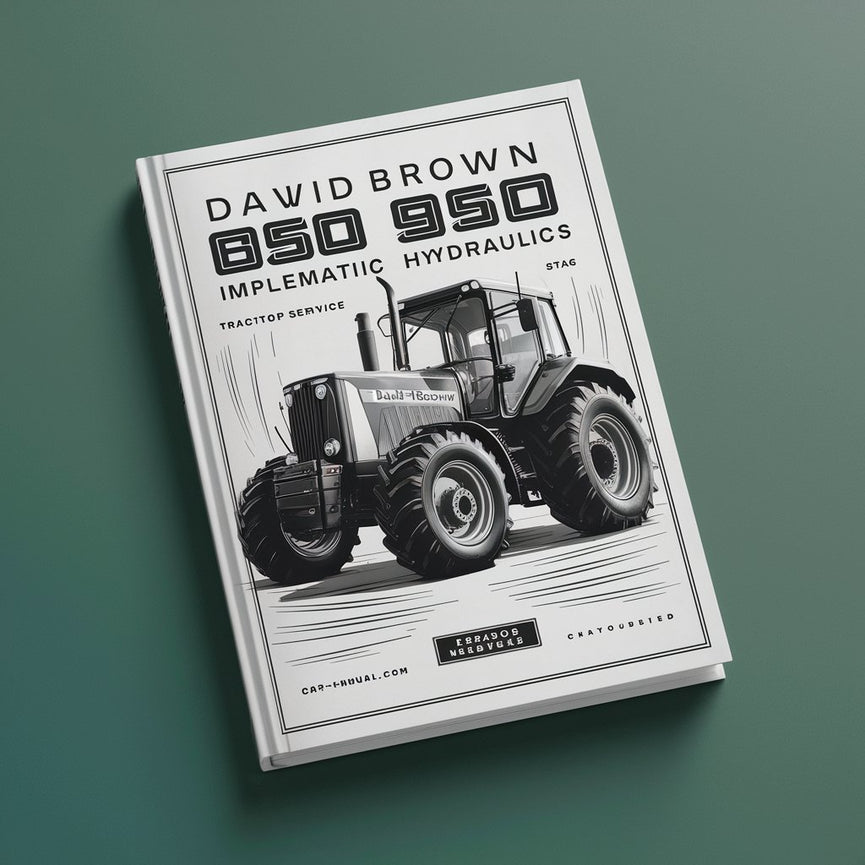 David Brown 850 950 Manuel d'entretien et de réparation d'atelier de tracteur hydraulique Implematic