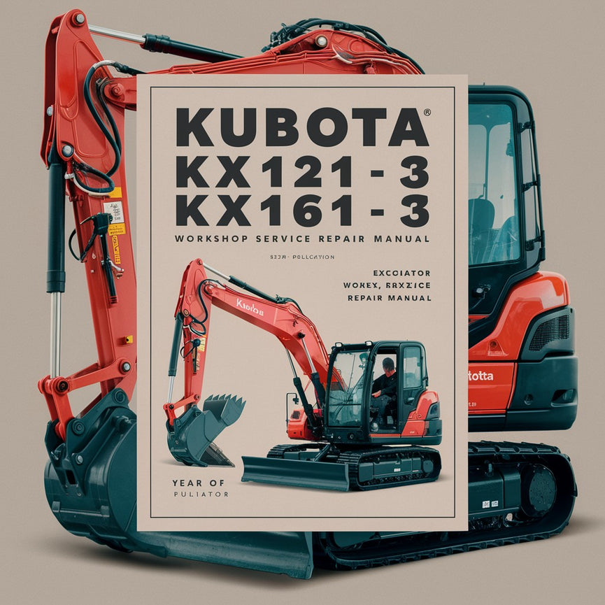 Manual de reparación del servicio de taller de excavadora KUBOTA KX121-3 KX161-3 Descargar PDF