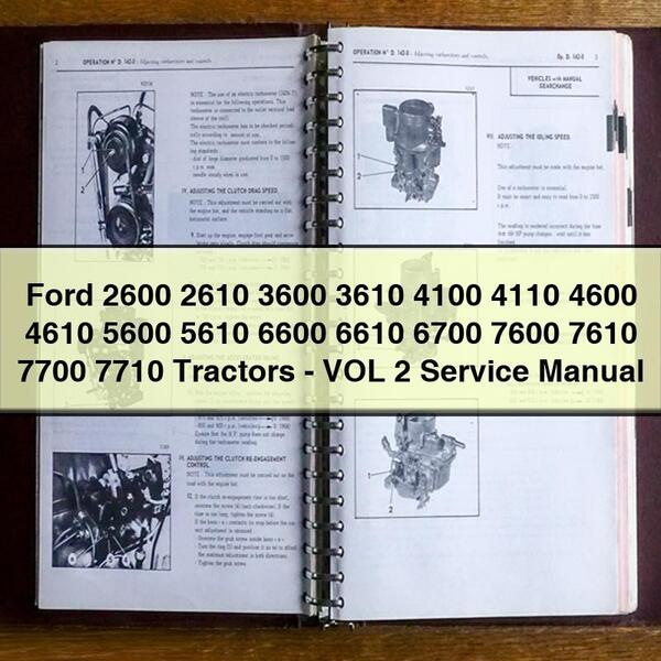 Ford 2600 2610 3600 3610 4100 4110 4600 4610 5600 5610 6600 6610 6700 7600 7610 7700 7710 Tractors-VOL 2 Service Repair Manual