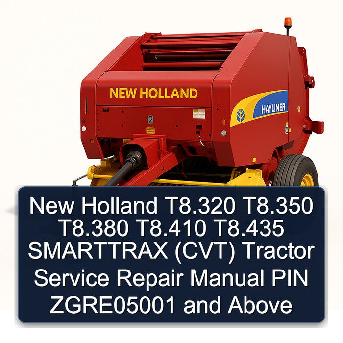 New Holland T8.320 T8.350 T8.380 T8.410 T8.435 Smarttrax (CVT) Tractor PIN Zgre05001 Above Service Repair Workshop Manual