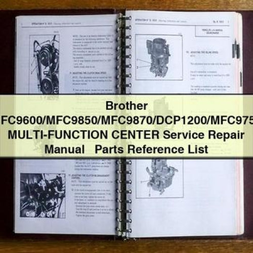 Brother MFC9600/MFC9850/MFC9870/DCP1200/MFC9750 MULTI-Function CENTER Service Repair Manual + Parts Reference List PDF Download