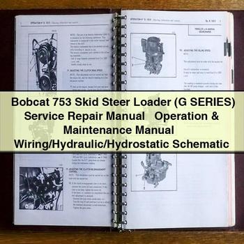 Bobcat 753 Skid Steer Loader (G Series) Service Repair Manual + Operation & Maintenance Manual + Wiring/Hydraulic/Hydrostatic Schematic