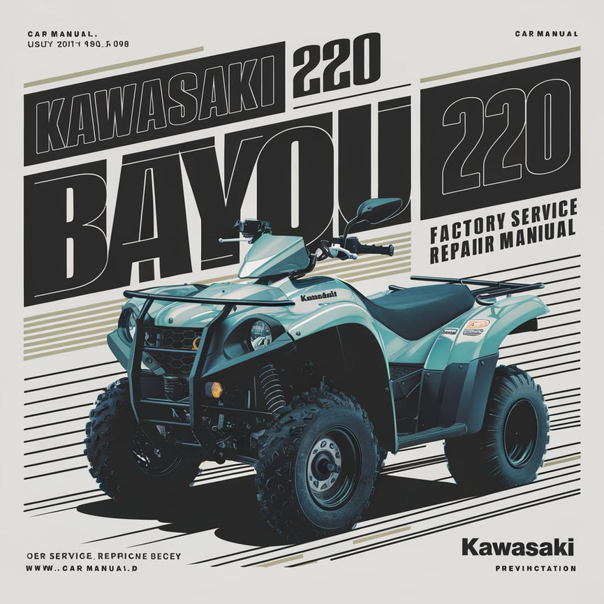 Kawasaki Bayou 220 1988-2002 Manuel de réparation du service d'usine