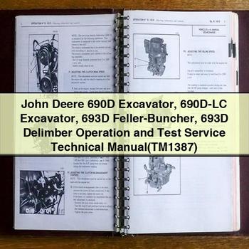 John Deere 690D Excavator 690D-LC Excavator 693D Feller-Buncher 693D Delimber Operation and Test Service Technical Manual(TM1387)
