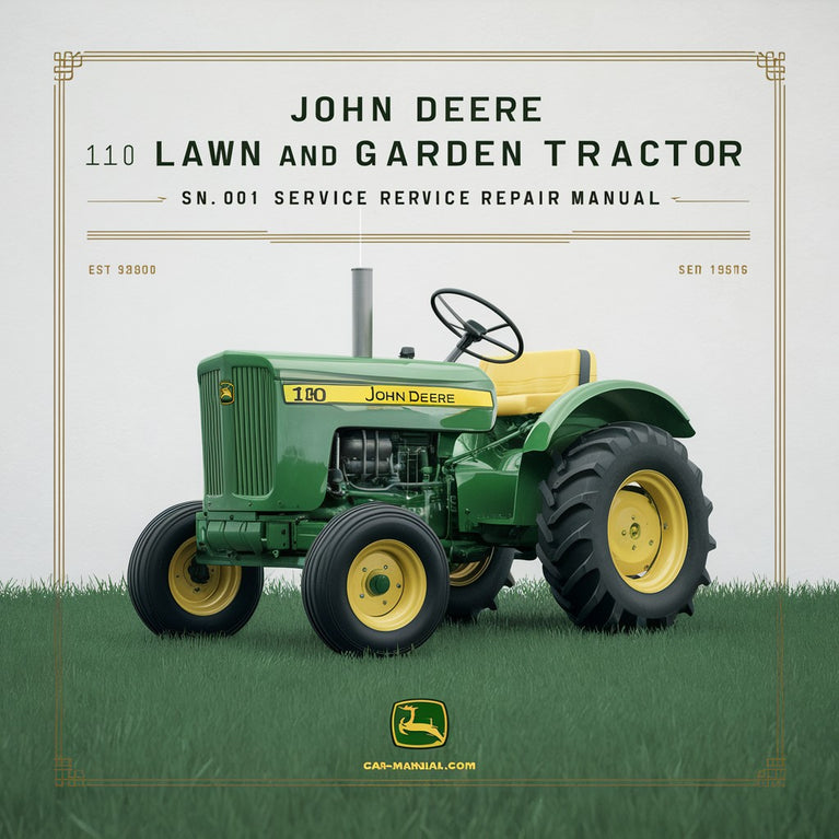 JOHN DEERE 110 Tractor para CÉSPED Y JARDÍN SN 250 001 y UP Manual de reparación de servicio Descargar PDF