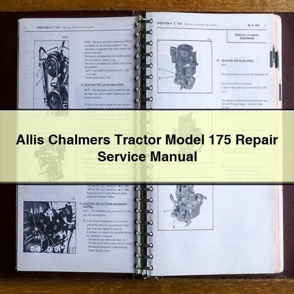 Allis Chalmers Tractor Model 175 Repair Service Manual