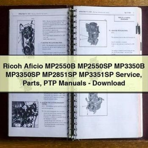 Ricoh Aficio MP2550B MP2550SP MP3350B MP3350SP MP2851SP MP3351SP Service Parts PTP Manuals - Download PDF