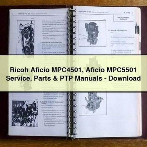 Ricoh Aficio MPC4501 Aficio MPC5501 Service Parts & PTP Manuals - Download PDF