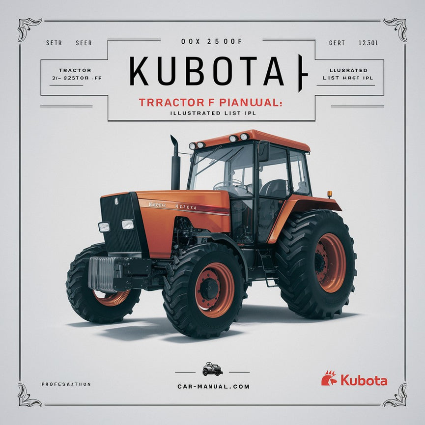 KUBOTA L2500 F Tractor Parts Manual Illustrated List IPL